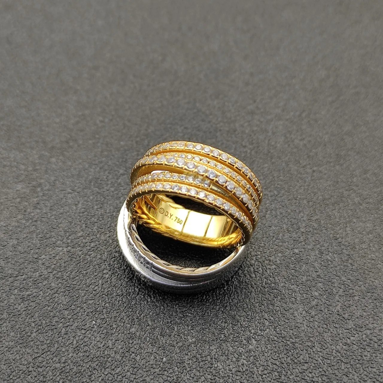 Tiffany & Co. T Collection Twisted Rope and Pavé Diamond Stacking Rings