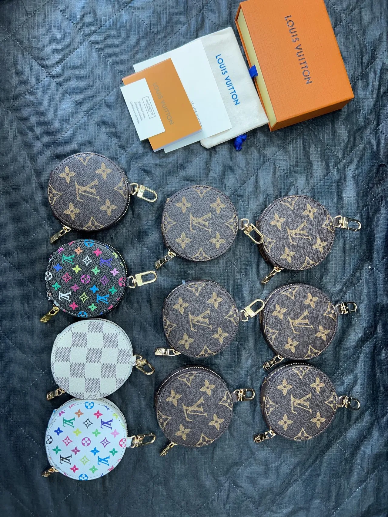 Louis Vuitton Multicolor Brown Circular Zippered Coin Purse