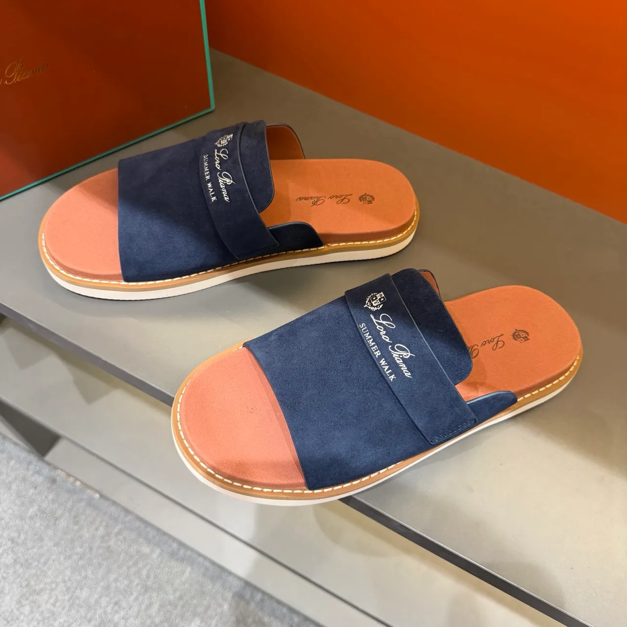 Loewe Summer Walk Suede Slide Slippers