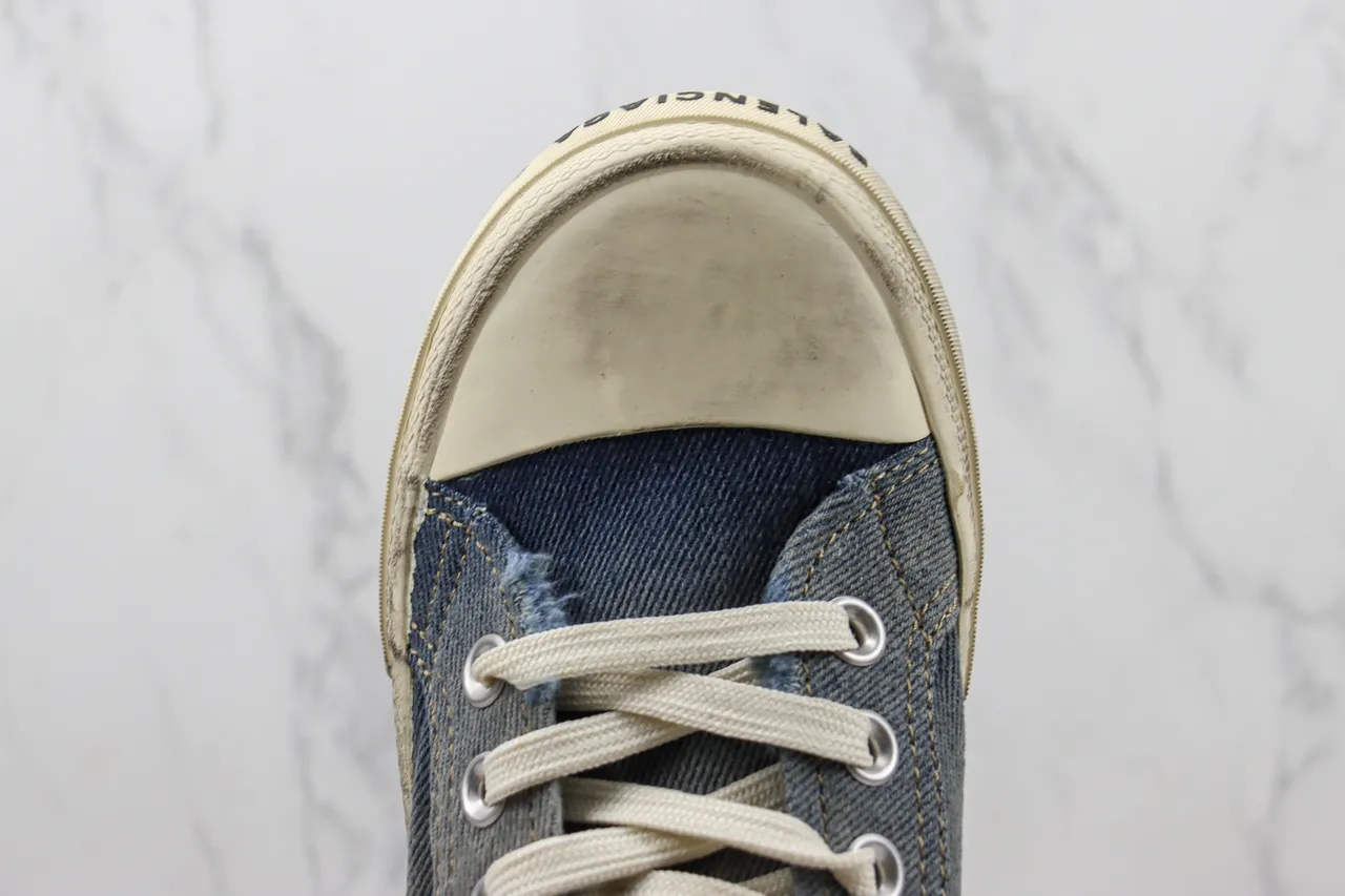Converse Blue Beige Denim Upper High-Top Lifestyle Sneakers