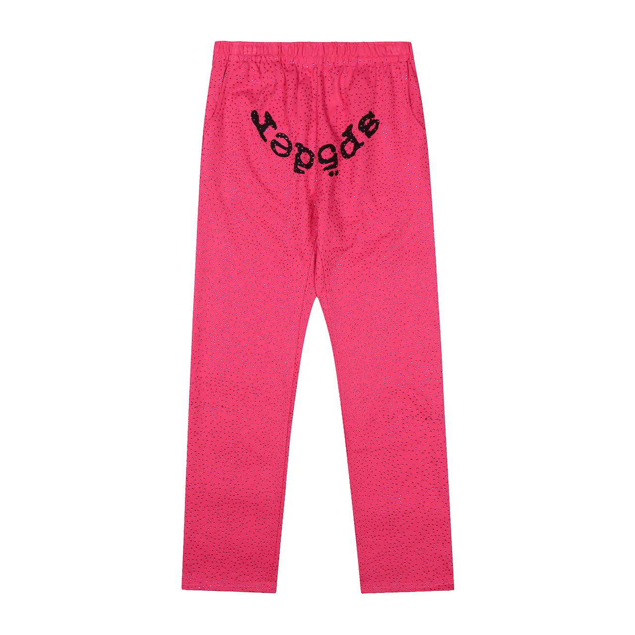 Sp5der Red Perforated Fabric Texture Arched Embroidered Logo Tracksuit