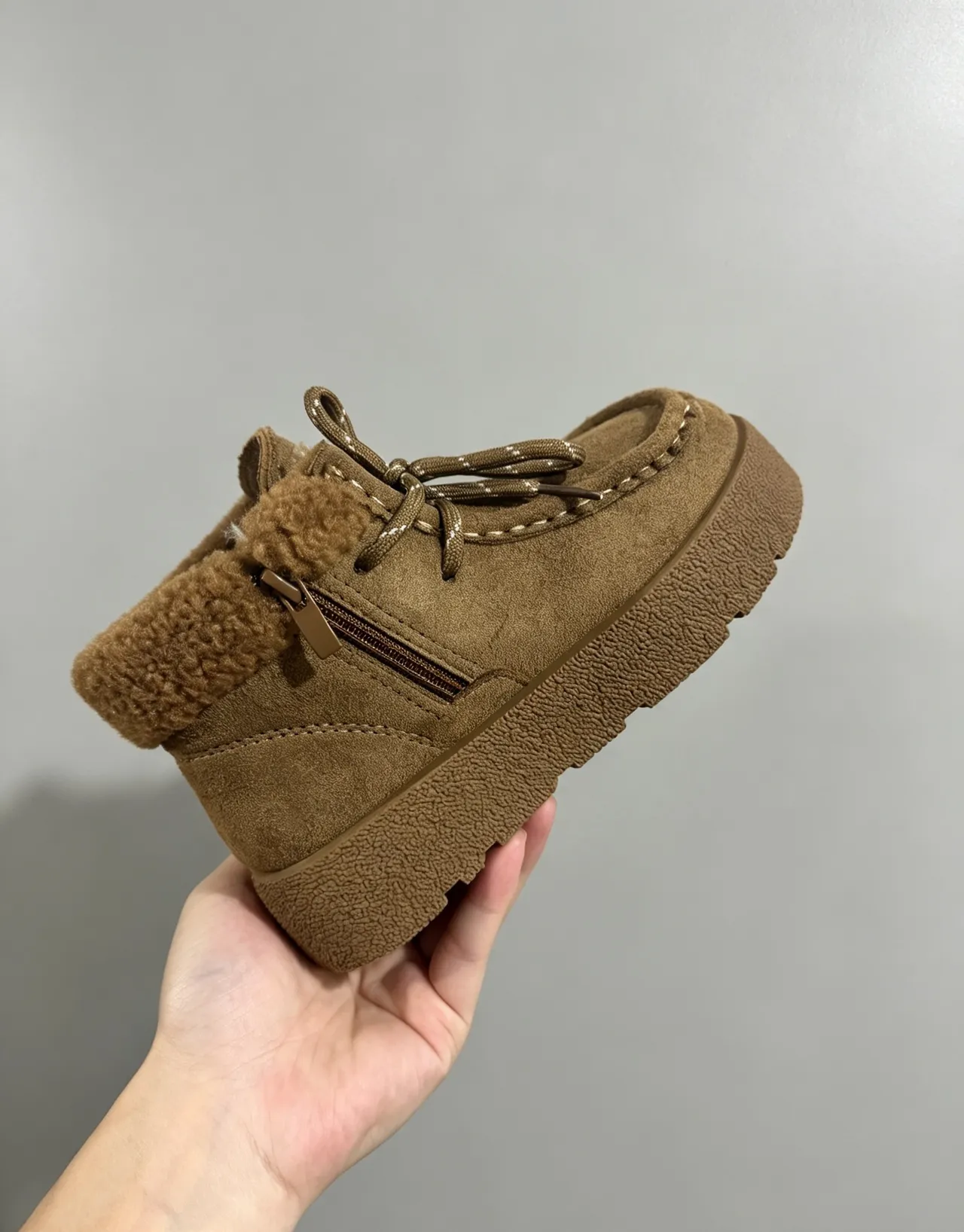 UGG Platform Shearling-Lined Suede Ankle Snow Boots