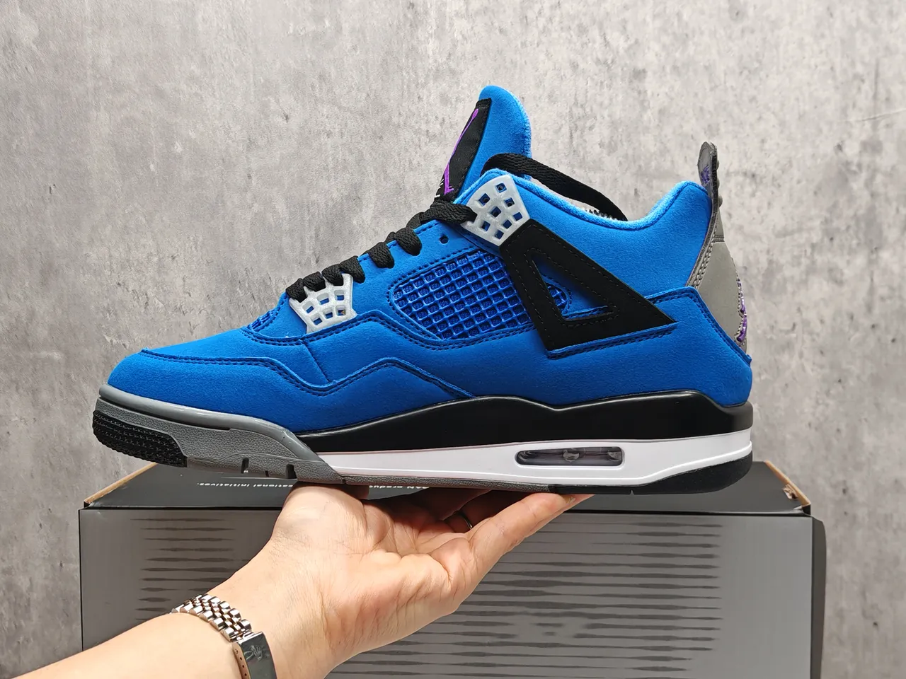 Air Jordan 4 Royal Blue Suede Basketball Shoes