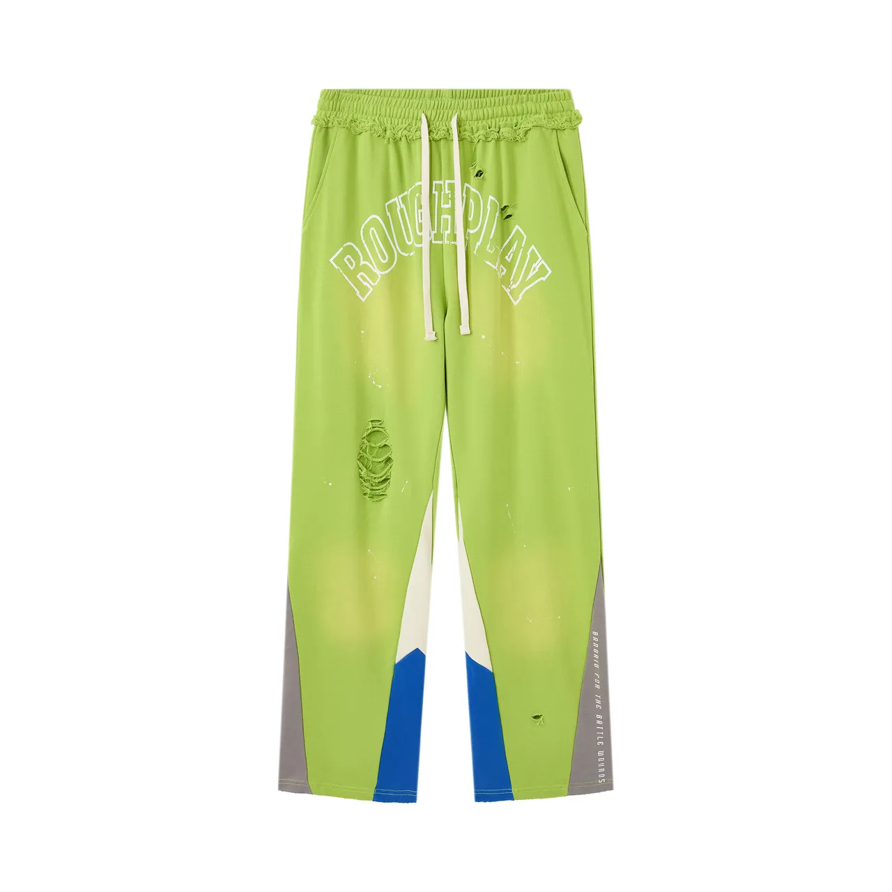 Roughplay Distressed Color-Blocked Sweatpants