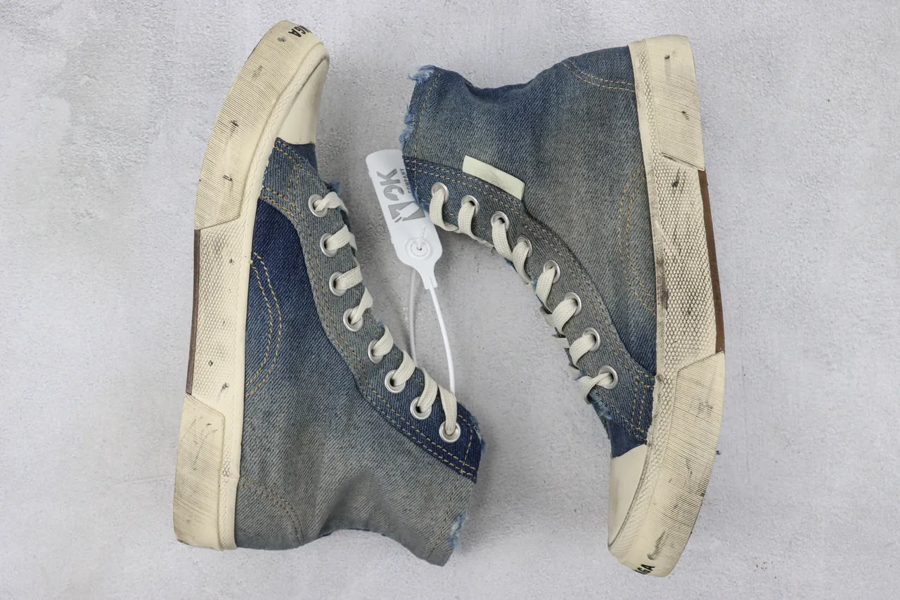 Converse Blue Beige Denim Upper High-Top Lifestyle Sneakers