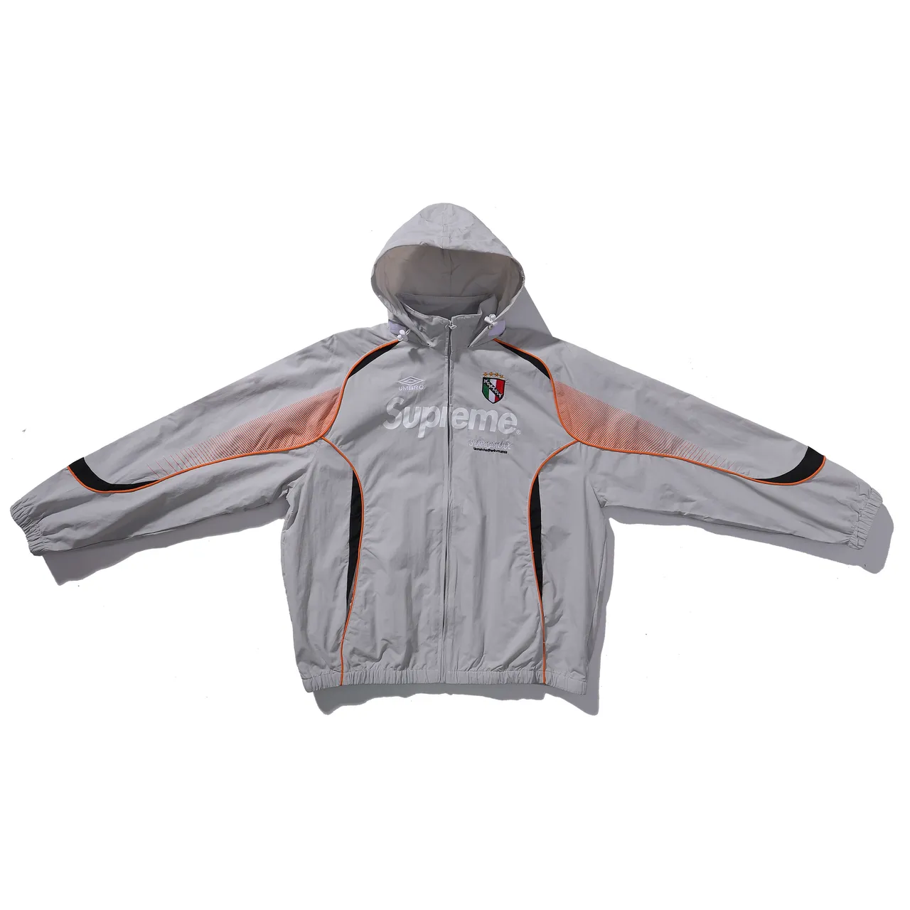 Supreme Black White Full-Zip Contrast-Panel Windbreaker