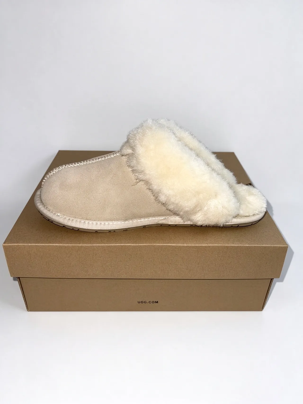 UGG Tasman Beige Shearling-Lined Slipper