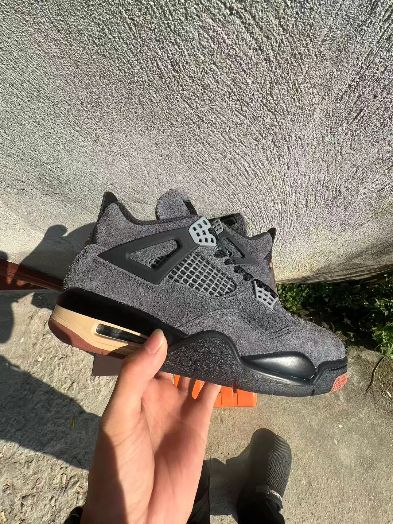 Air Jordan 4 Gray Black Beige Orange Basketball Shoes