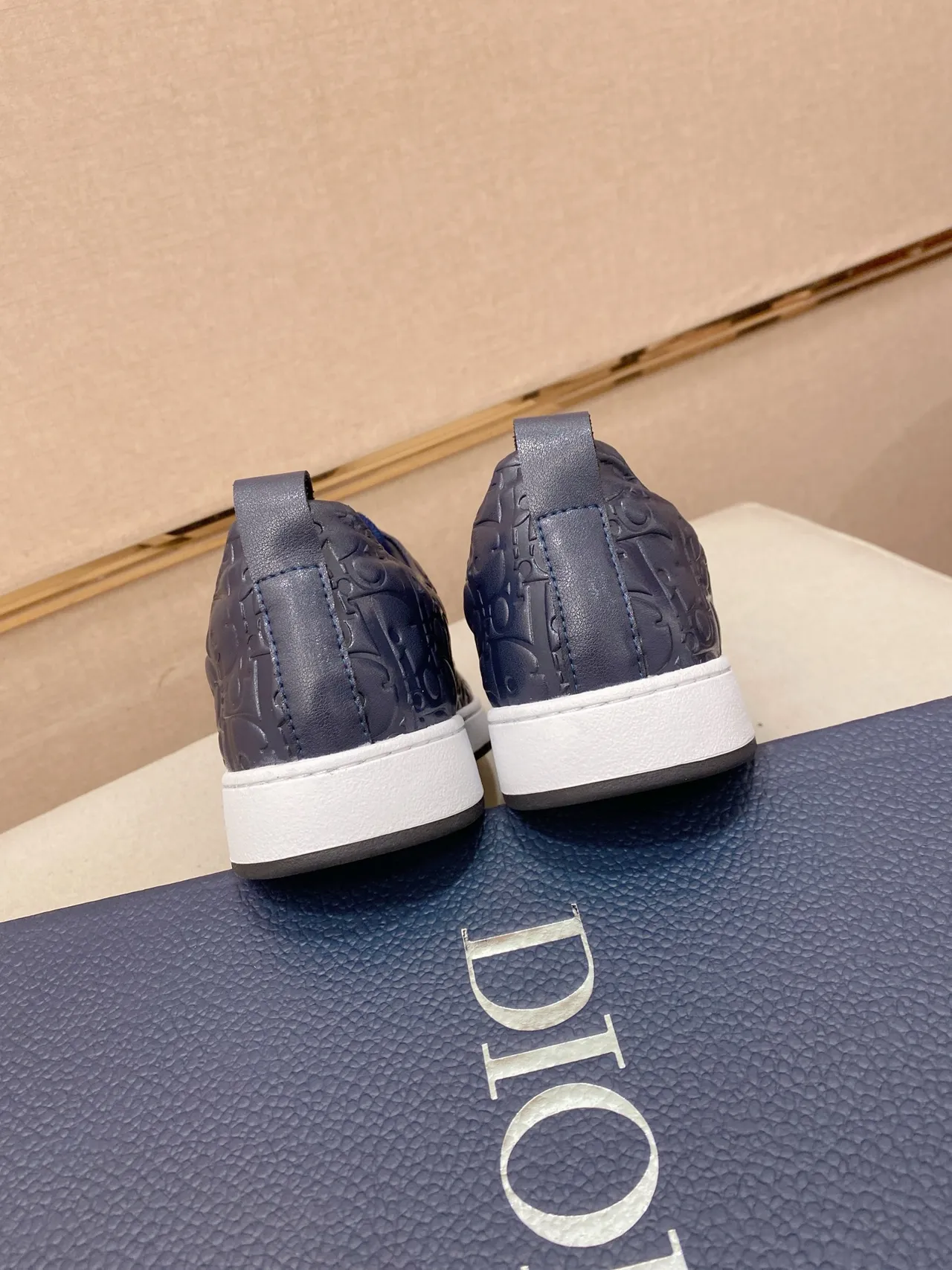 Dior B23 Slip-On Embossed Monogram Navy Blue Lifestyle Sneaker