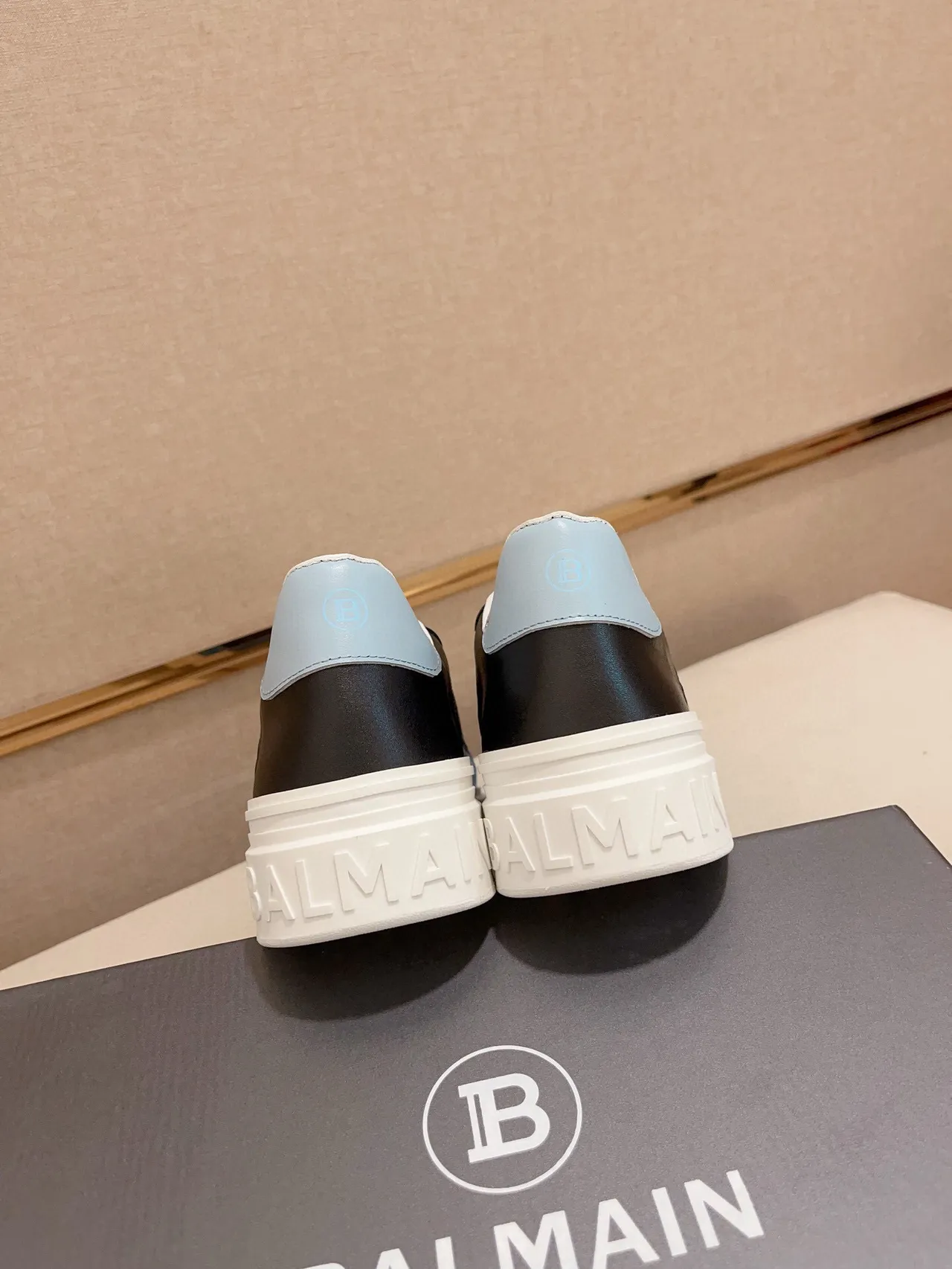 Balmain B-Court Black and Blue Platform Lifestyle Sneakers