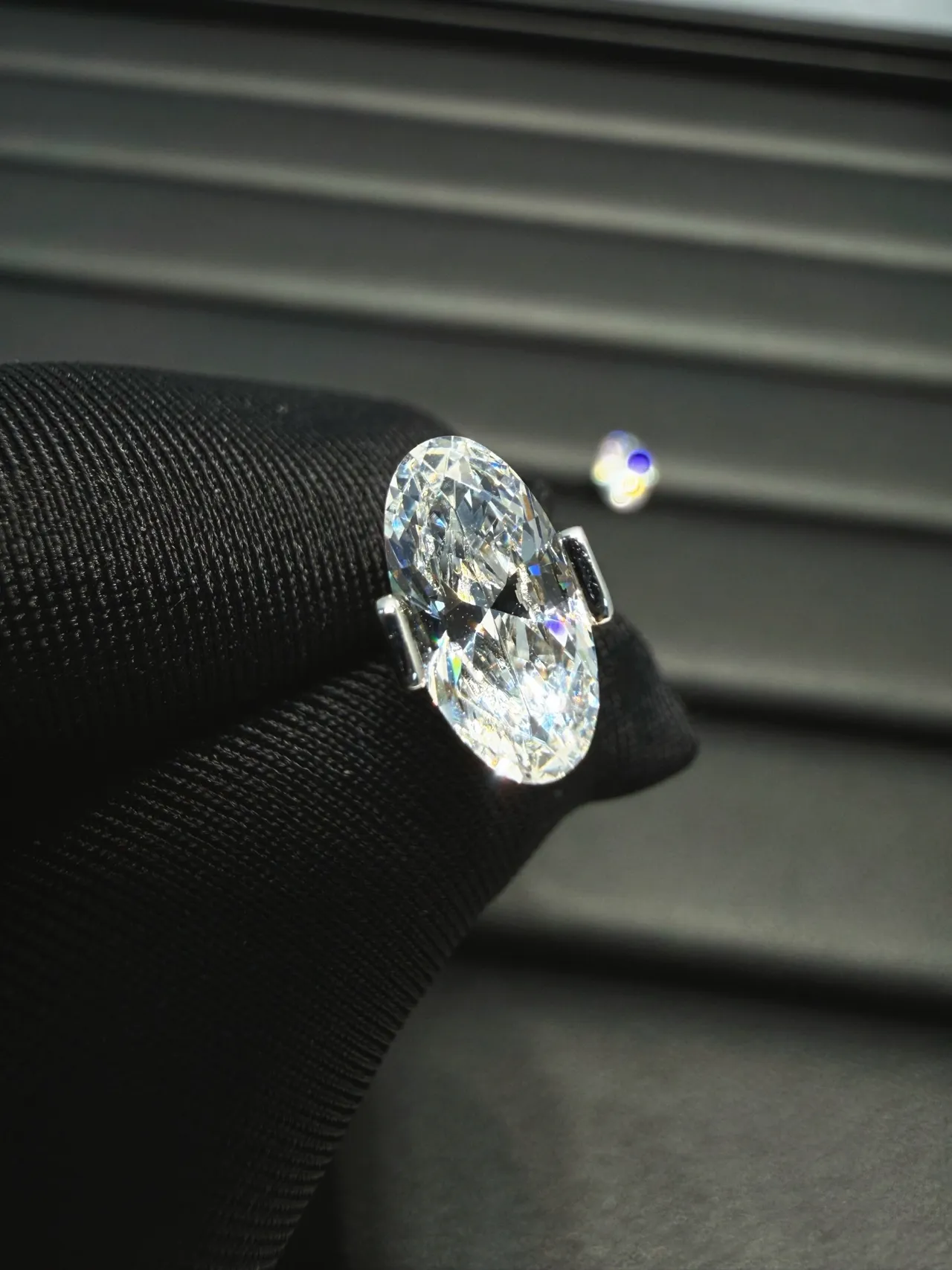 Oval Faceted Crystal Stud Earrings