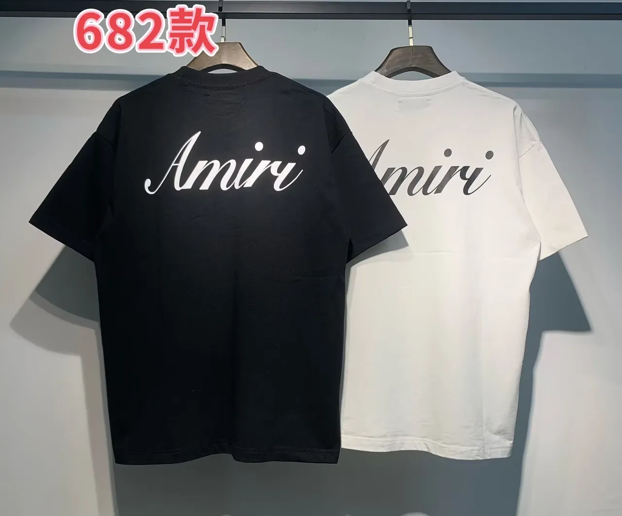 Amiri Script Logo Black and White Oversized T-Shirt