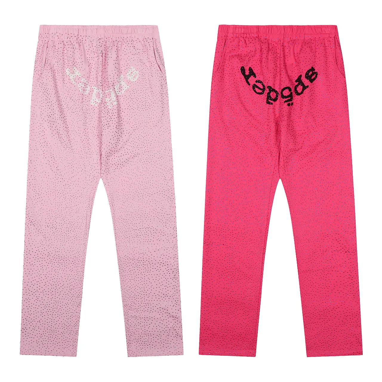 Sp5der Red Perforated Fabric Texture Arched Embroidered Logo Tracksuit