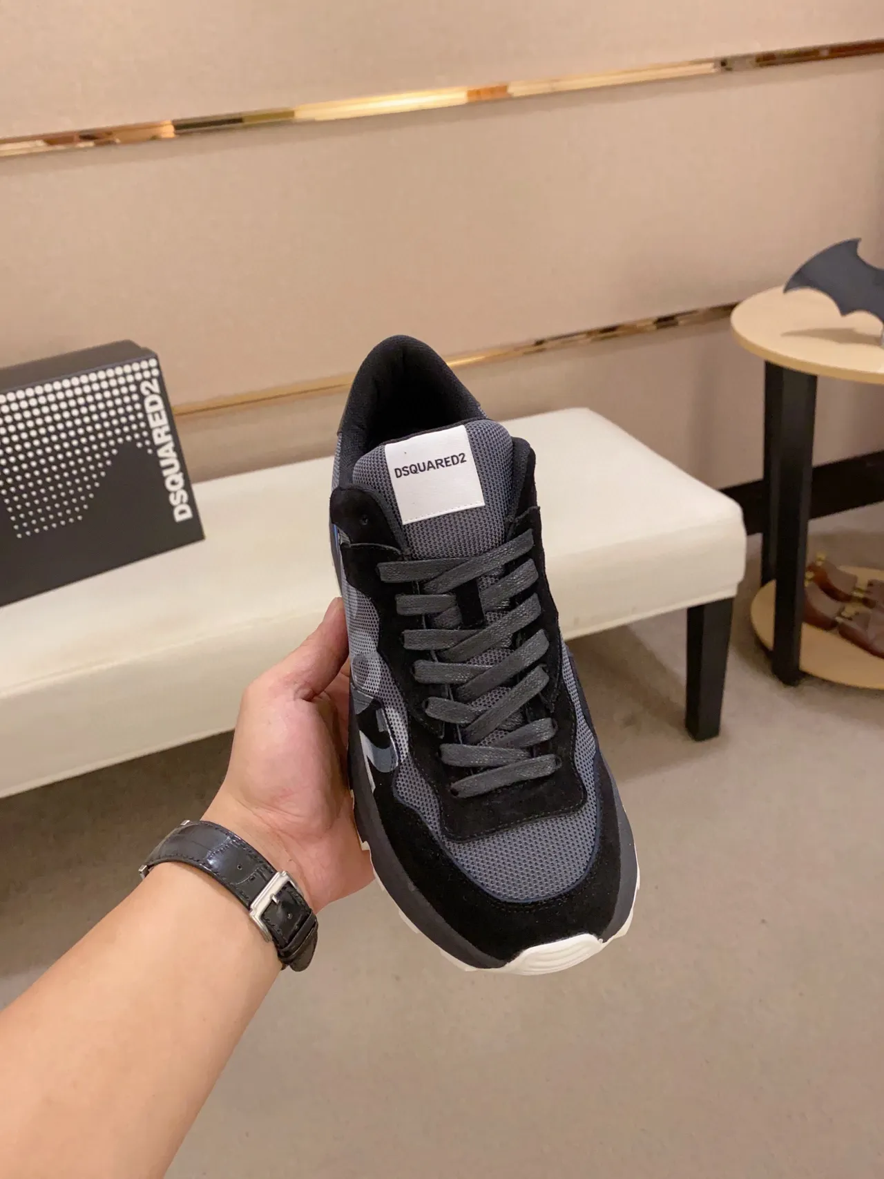 Dsquared2 ICON Black Gray Blue Chunky Sneakers
