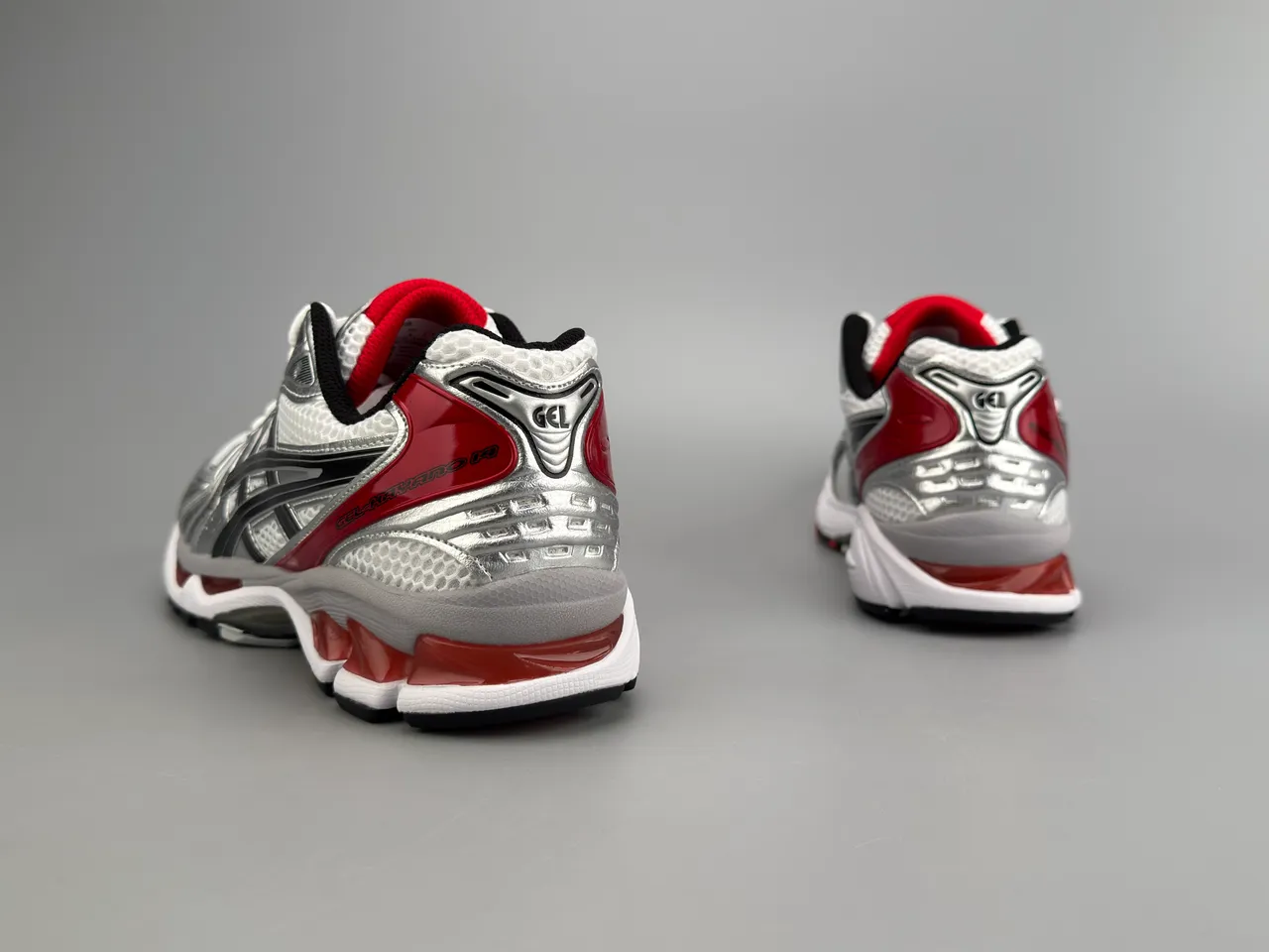 ASICS Gel-Kayano Silver White Red Running Shoes