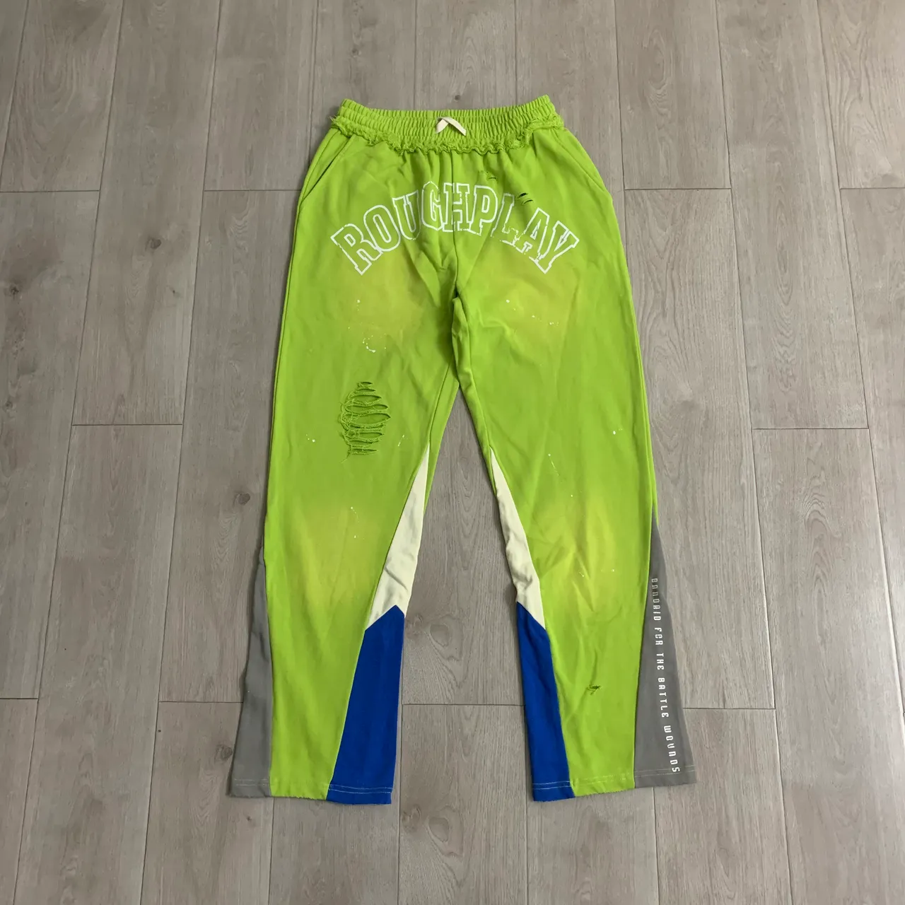 Roughplay Distressed Color-Blocked Sweatpants