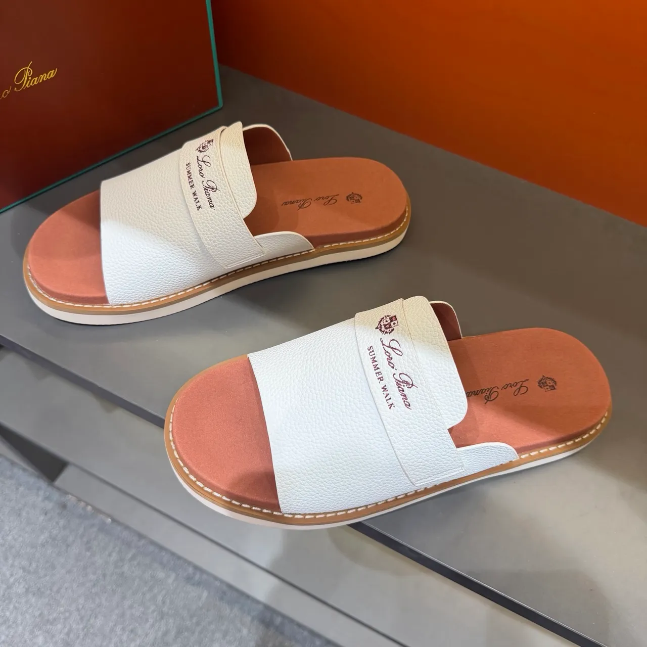 Loro Piana Summer Walk Leather Slipper