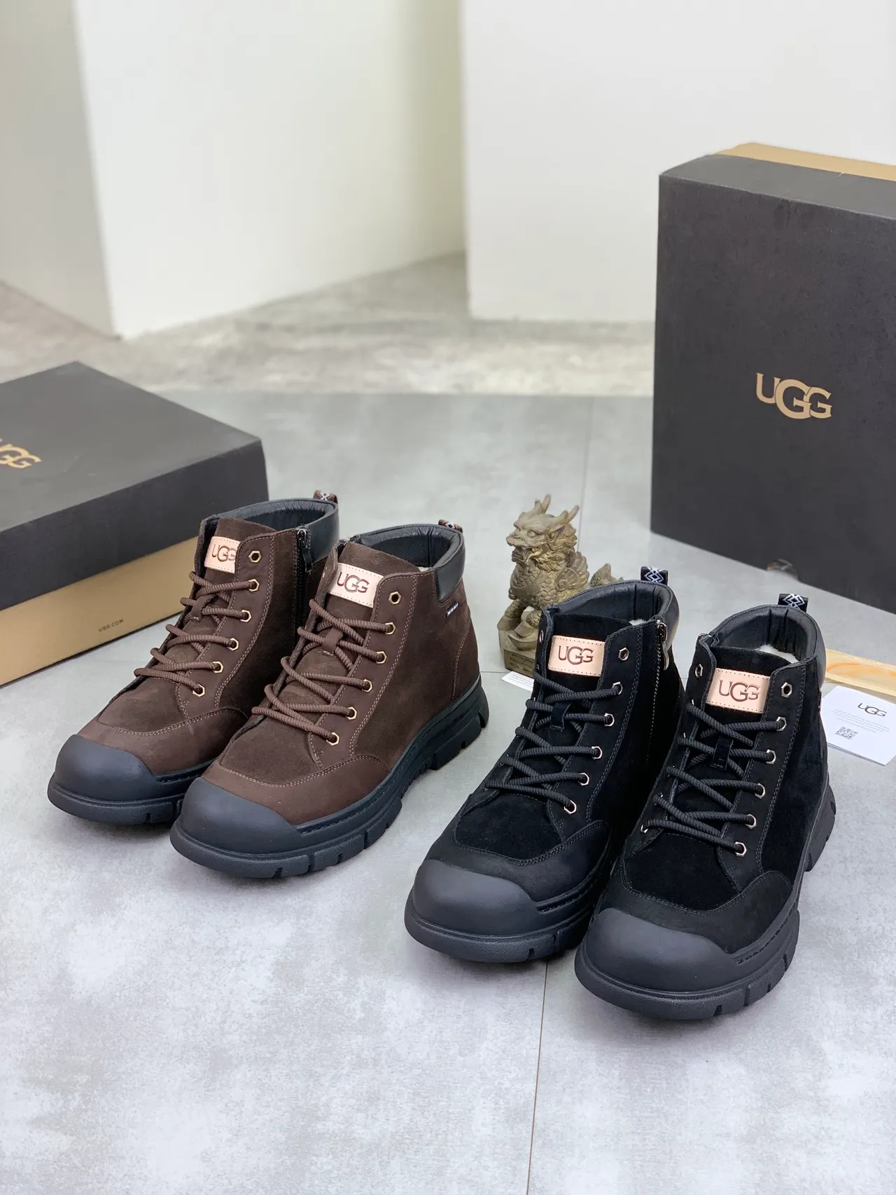 UGG Brown Suede Lace-Up Work Boot