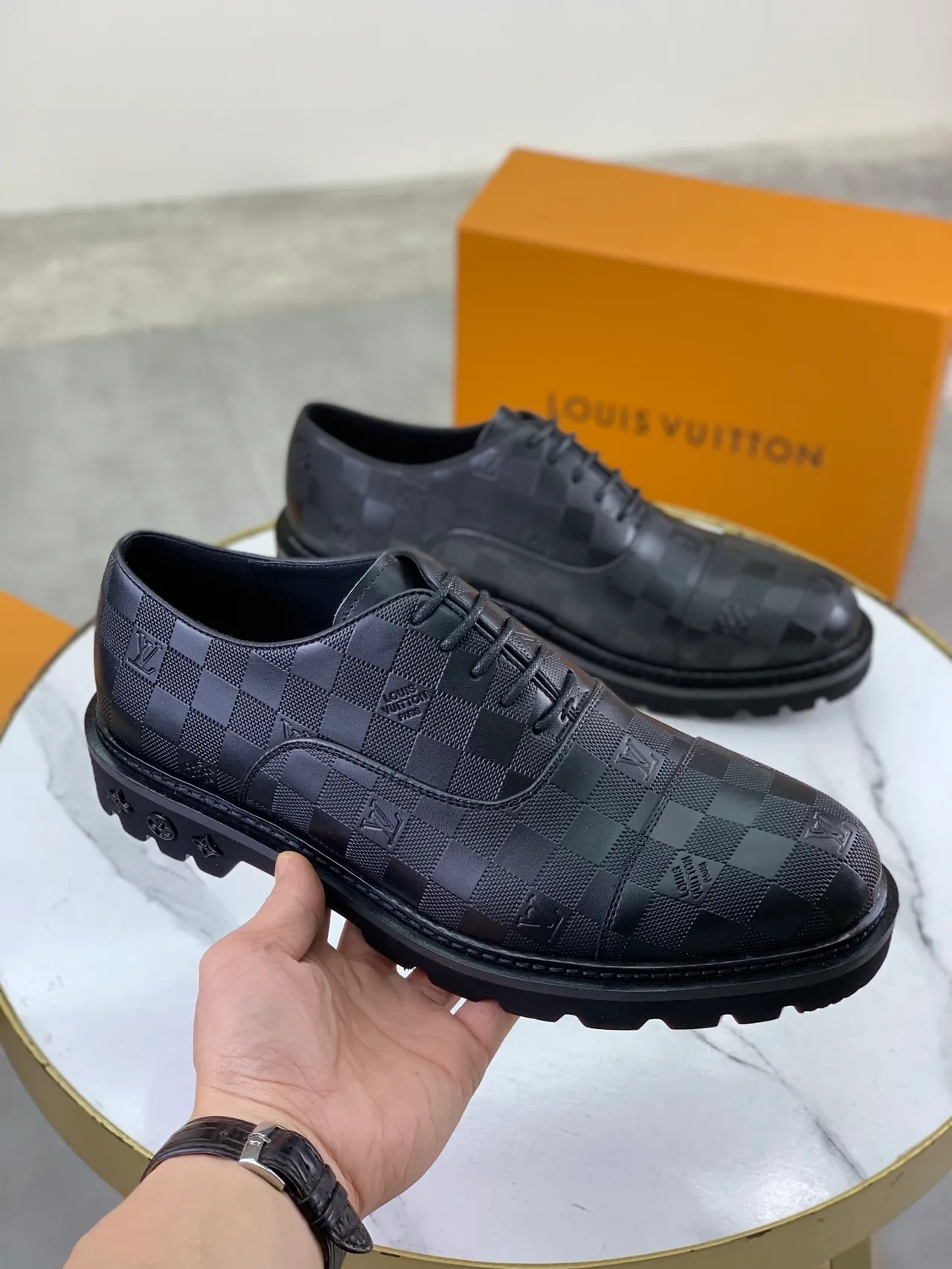 Louis Vuitton Damier Check Cap-Toe Oxford Shoes