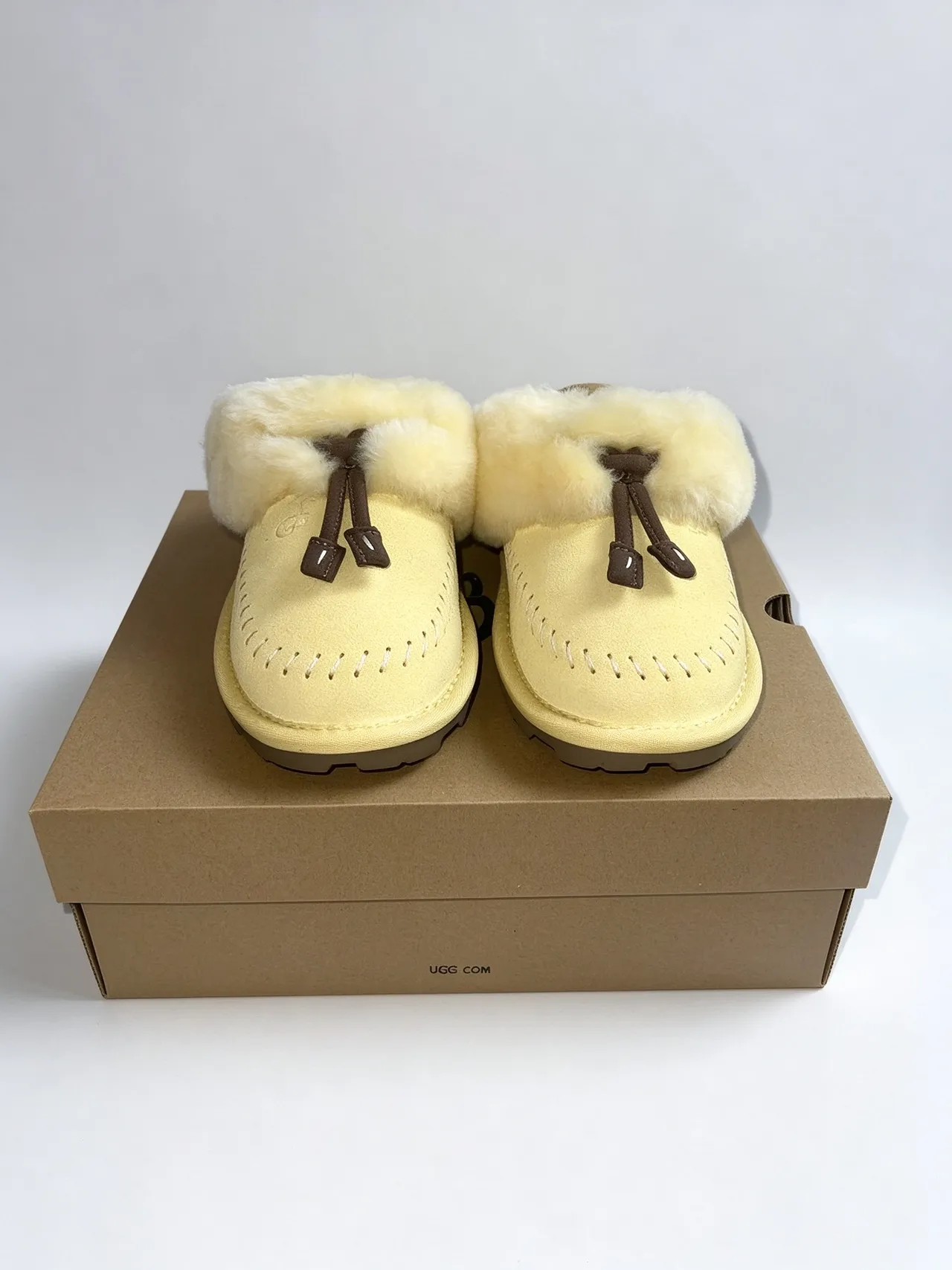 UGG Tasman Pale Yellow Shearling-Lined Slippers