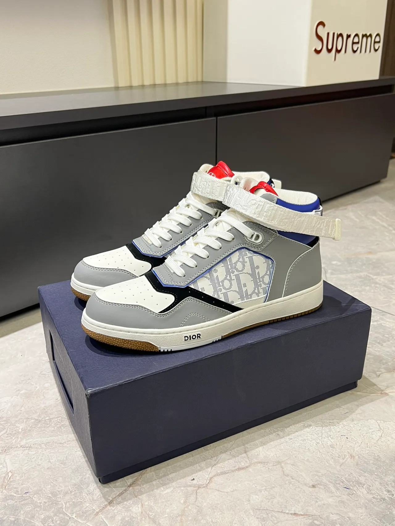 Dior B23 High-Top Monogram Panel Lifestyle Sneakers
