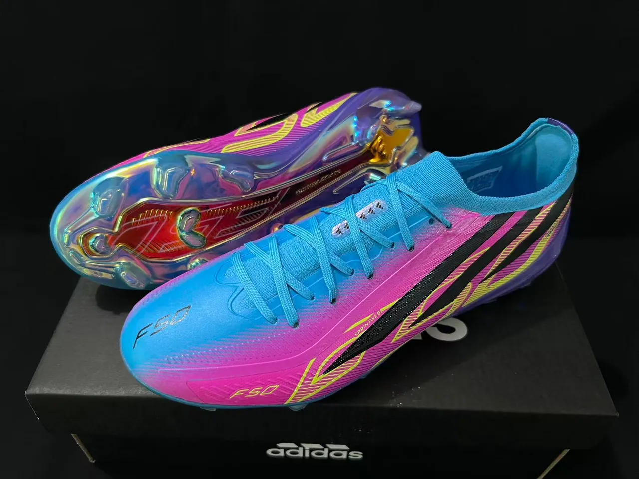 Puma Hyperfast Gradient Pink Purple Blue Firm-Ground Soccer Shoes