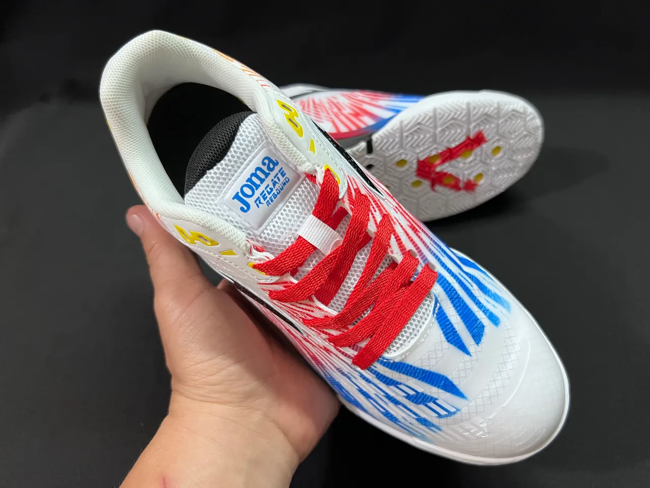 Joma Rebound Multicolor Black Geometric Color-Blocked Upper Synthetic Mesh And TPU Overlays Sneakers