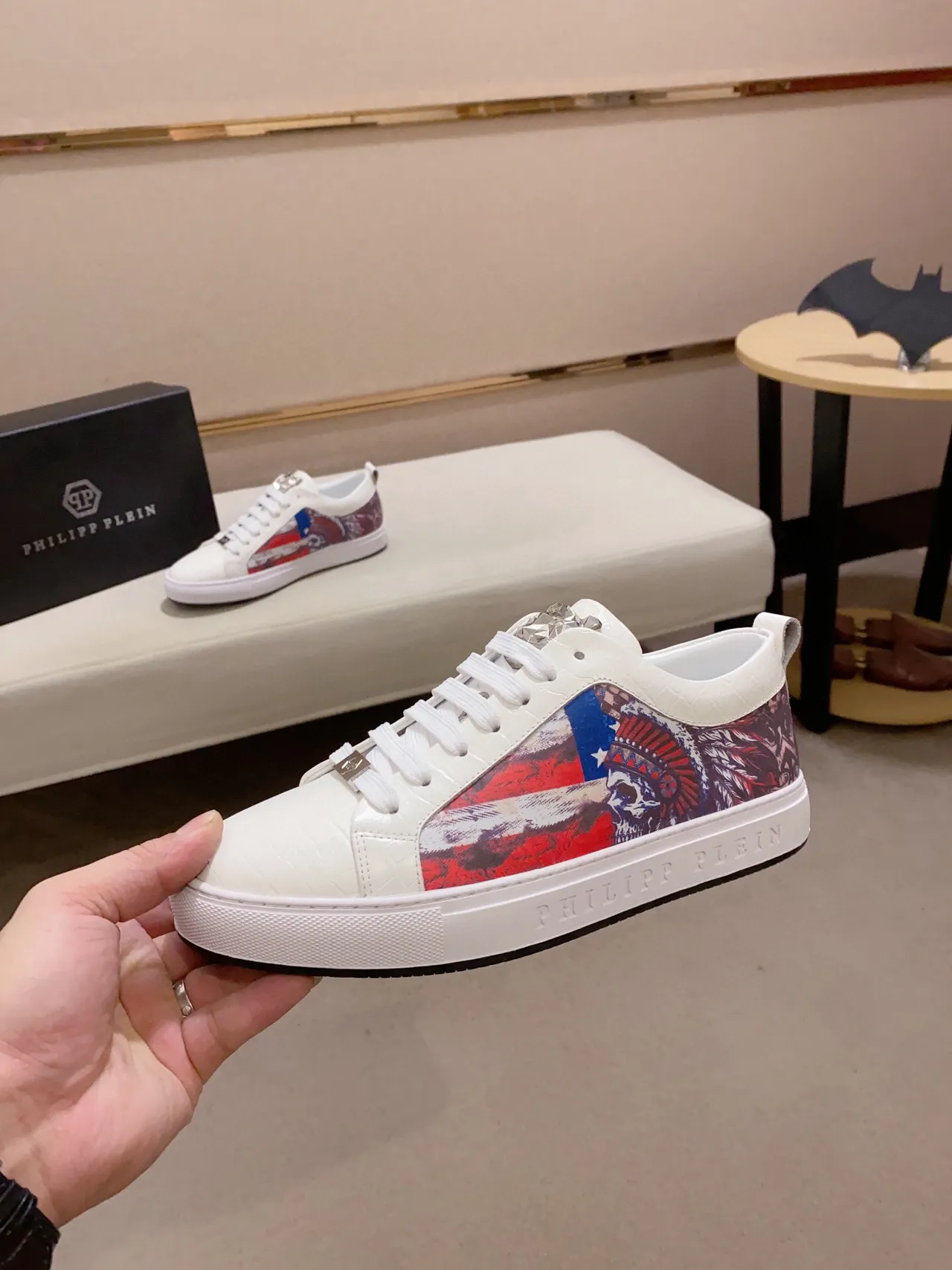 Philipp Plein Graphic Side Panel White Lifestyle Sneakers