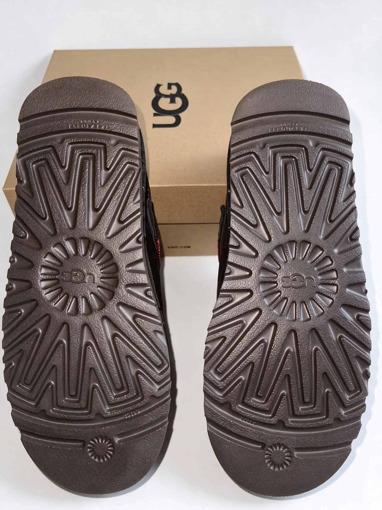 UGG Tasman Brown Red Suede Upper Woven Strap Detail Casual Shoes