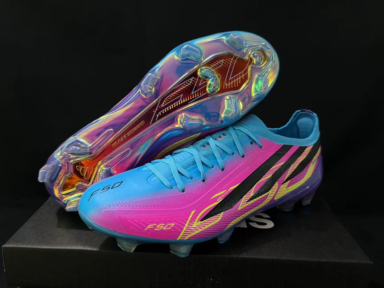 Puma Hyperfast Gradient Pink Purple Blue Firm-Ground Soccer Shoes