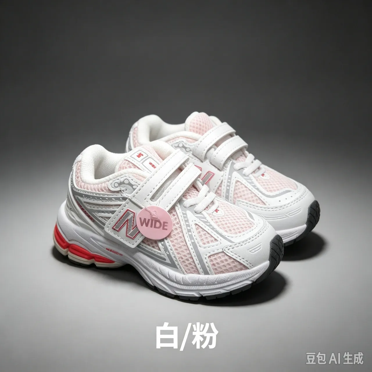 New Balance Gray Blue Retro Runner Velcro Strap Closure Chunky Sneakers