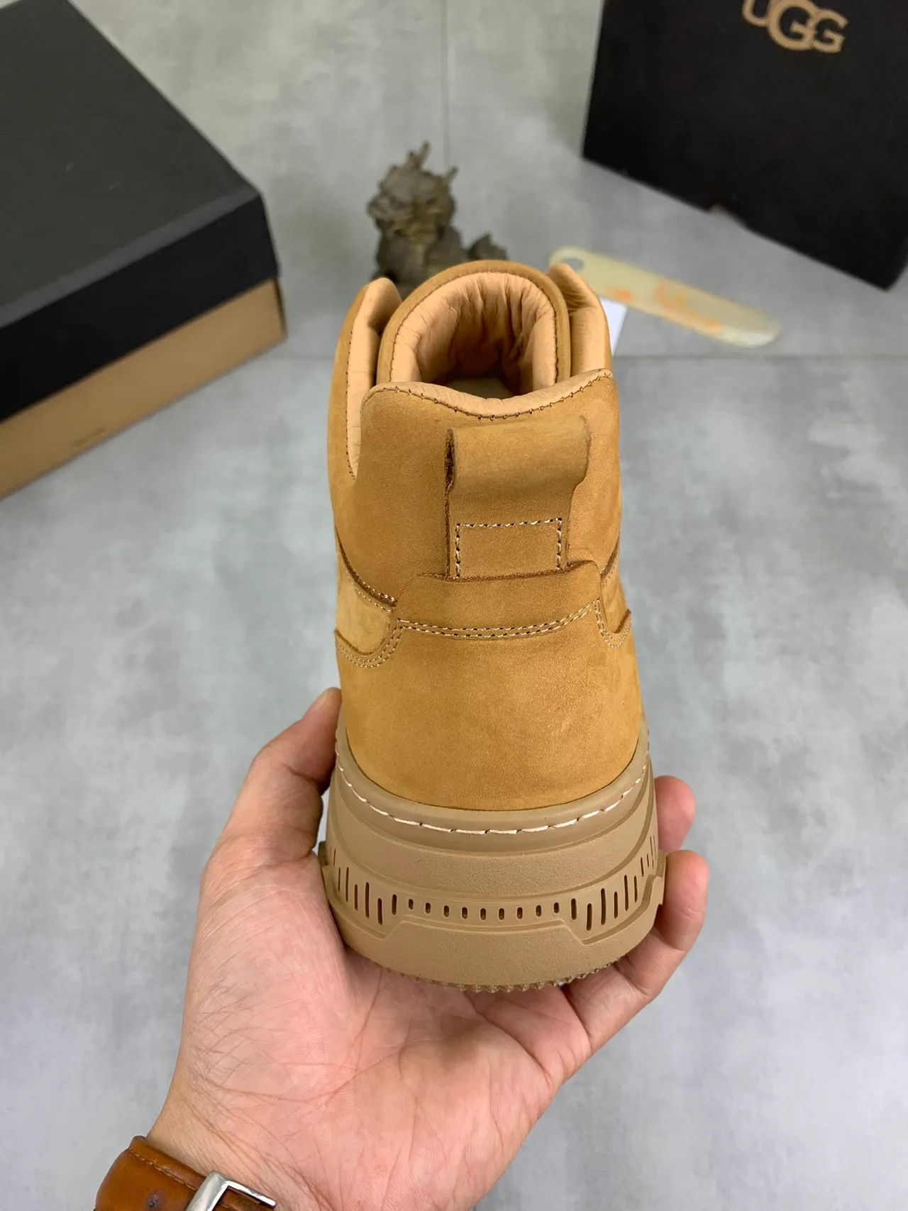 UGG Beige High-Top Suede Lifestyle Sneakers