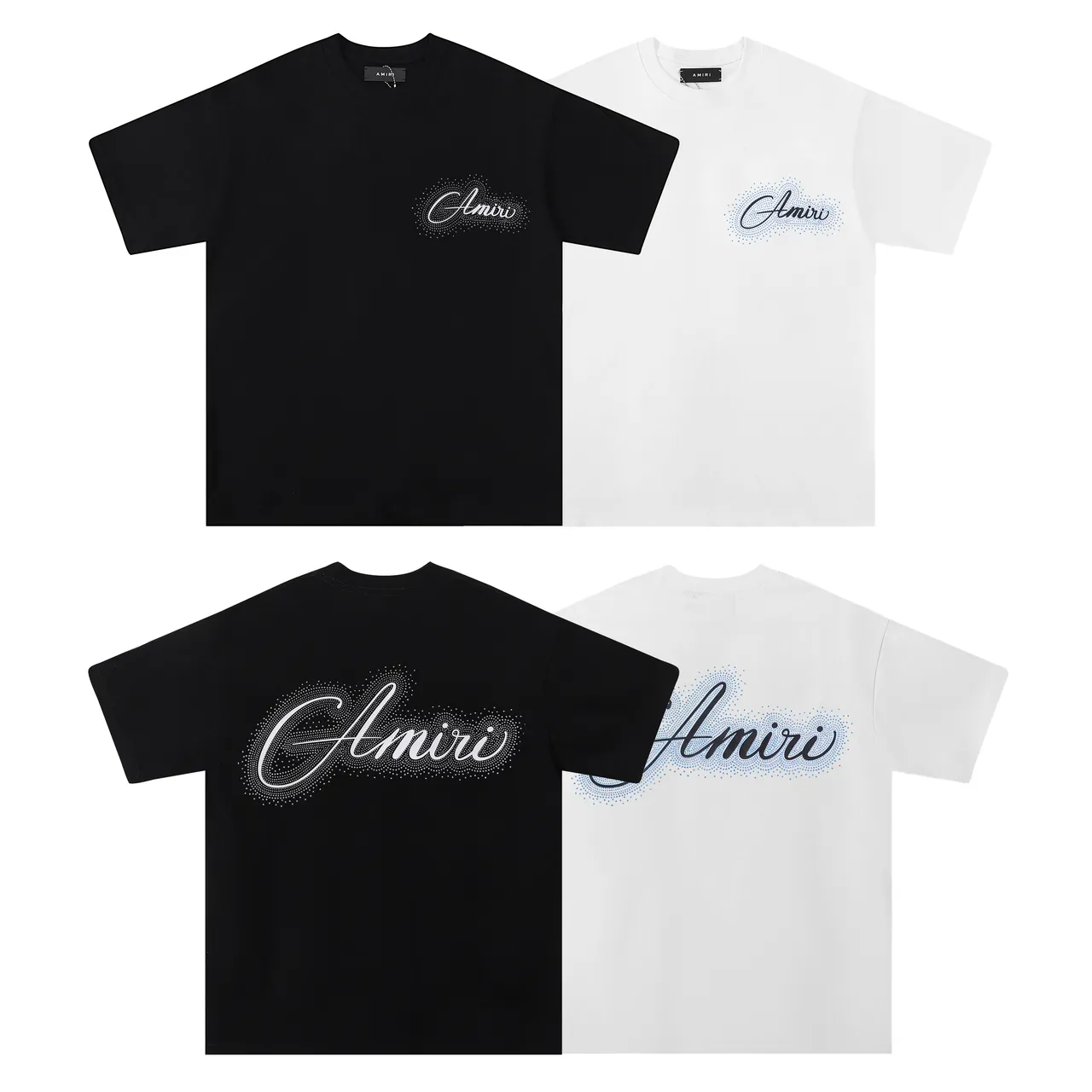 Amiri Graphic Script Dot-Matrix Logo T-Shirt