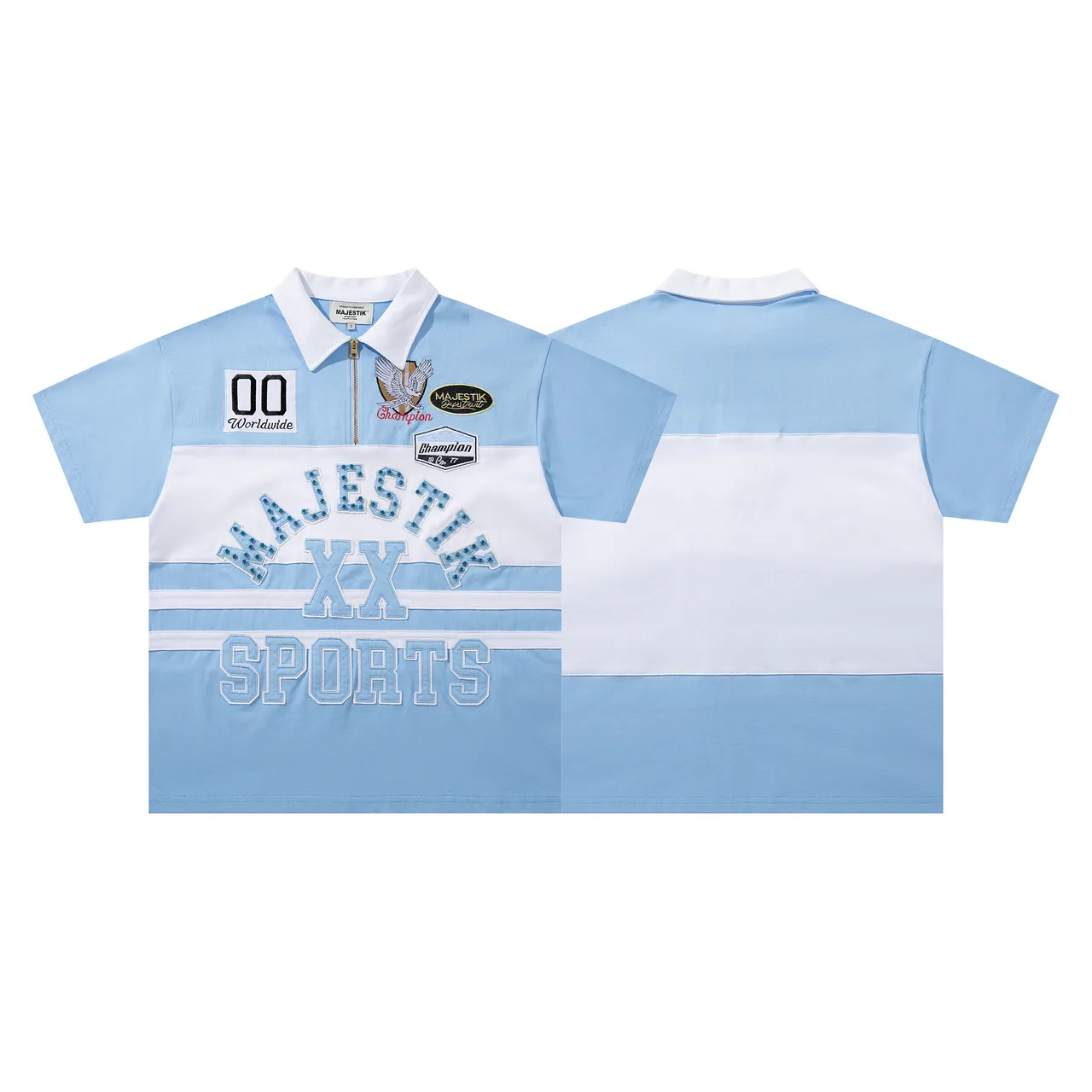 Champion Majestik XX Sports Color-Block Half-Zip Polo Shirt