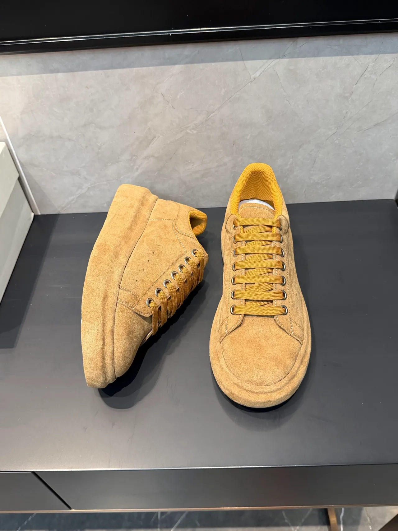 Alexander McQueen Oversized Sneaker Tan Suede Lifestyle Sneakers