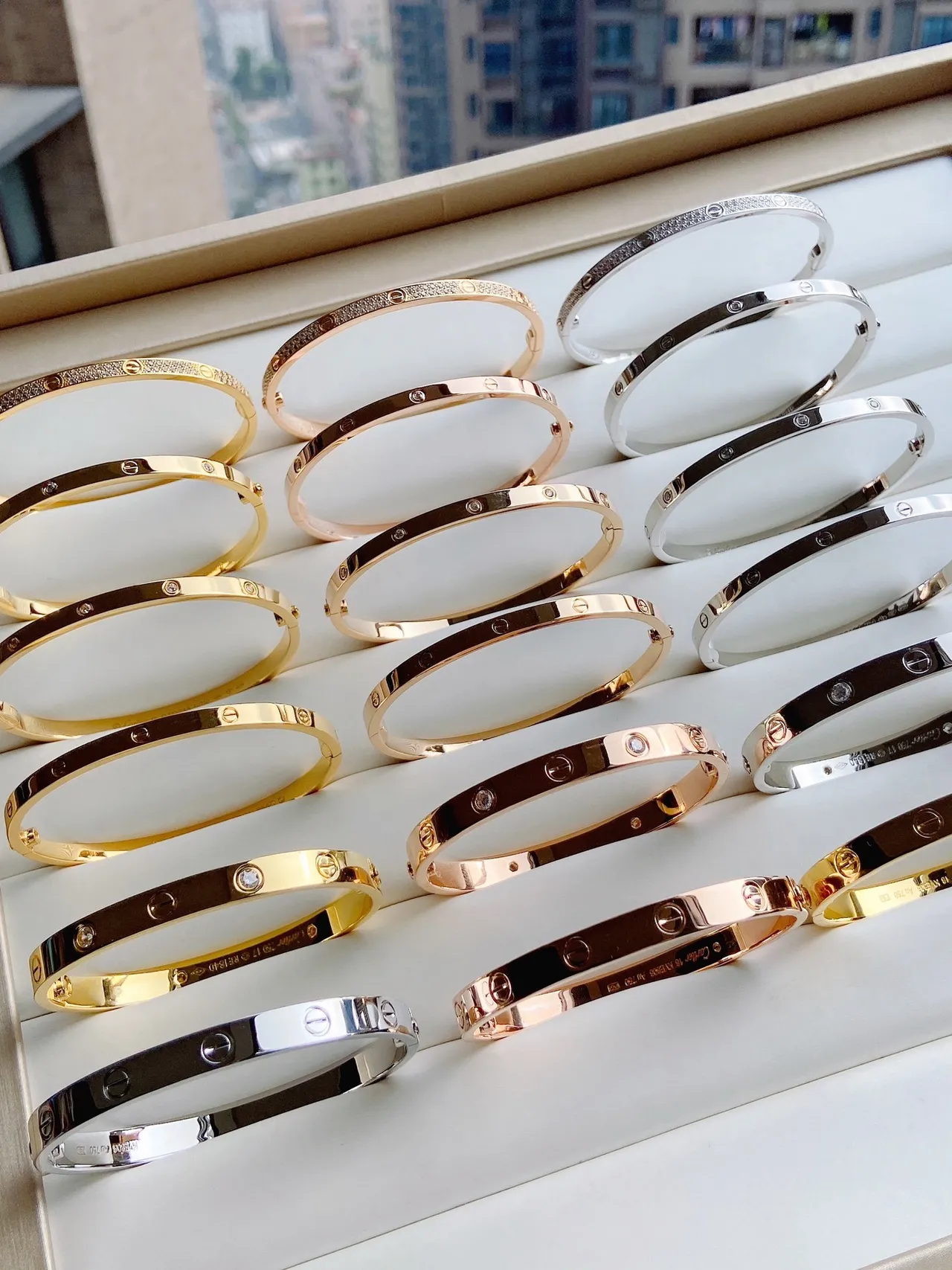 Cartier Love Bracelet Gold Rose Gold Silver Black PVD Rigid Bangle Bracelets