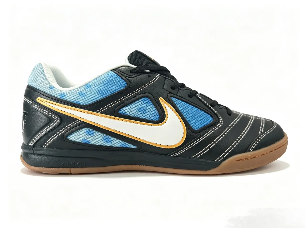 Nike Black Blue Low-Top Gum Rubber Outsole Indoor Soccer Shoes