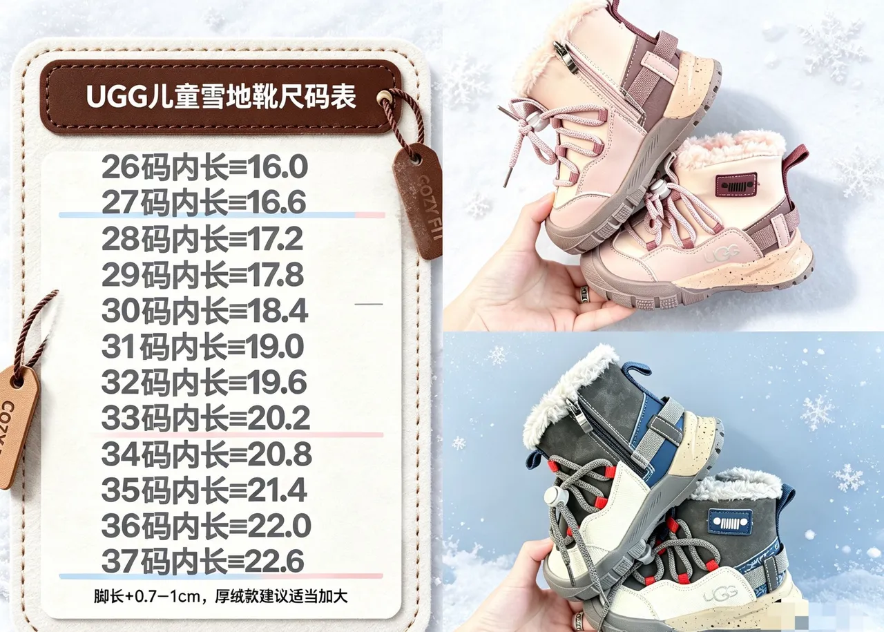 UGG Beige Gray Shearling-Lined Chunky Tread Sole Snow Boots