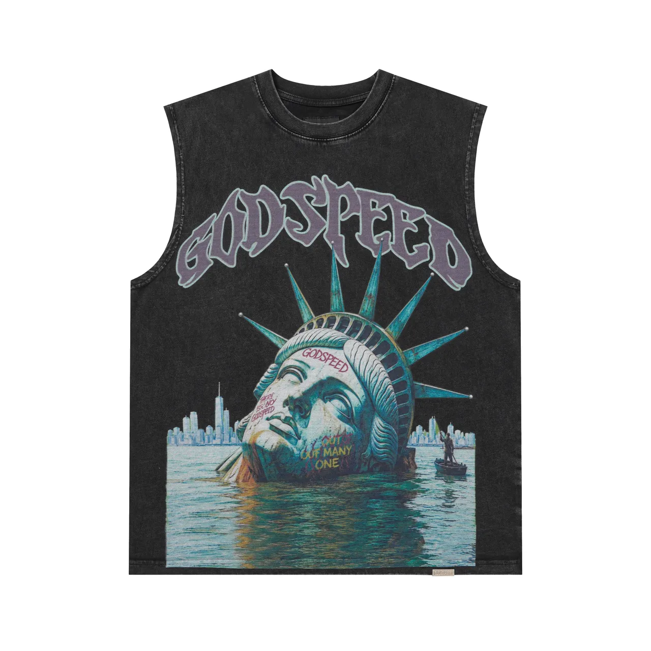 Godspeed Statue of Liberty Submerged Graphic Vest Top