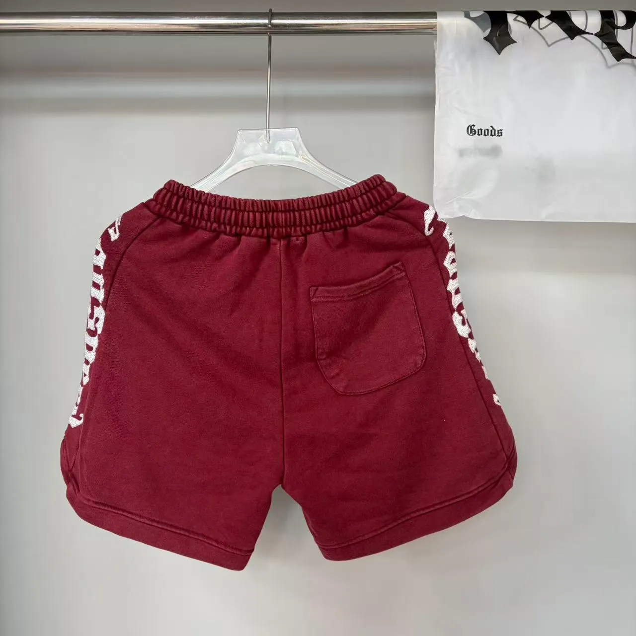 Maroon Graphic Print Elastic Waist Shorts