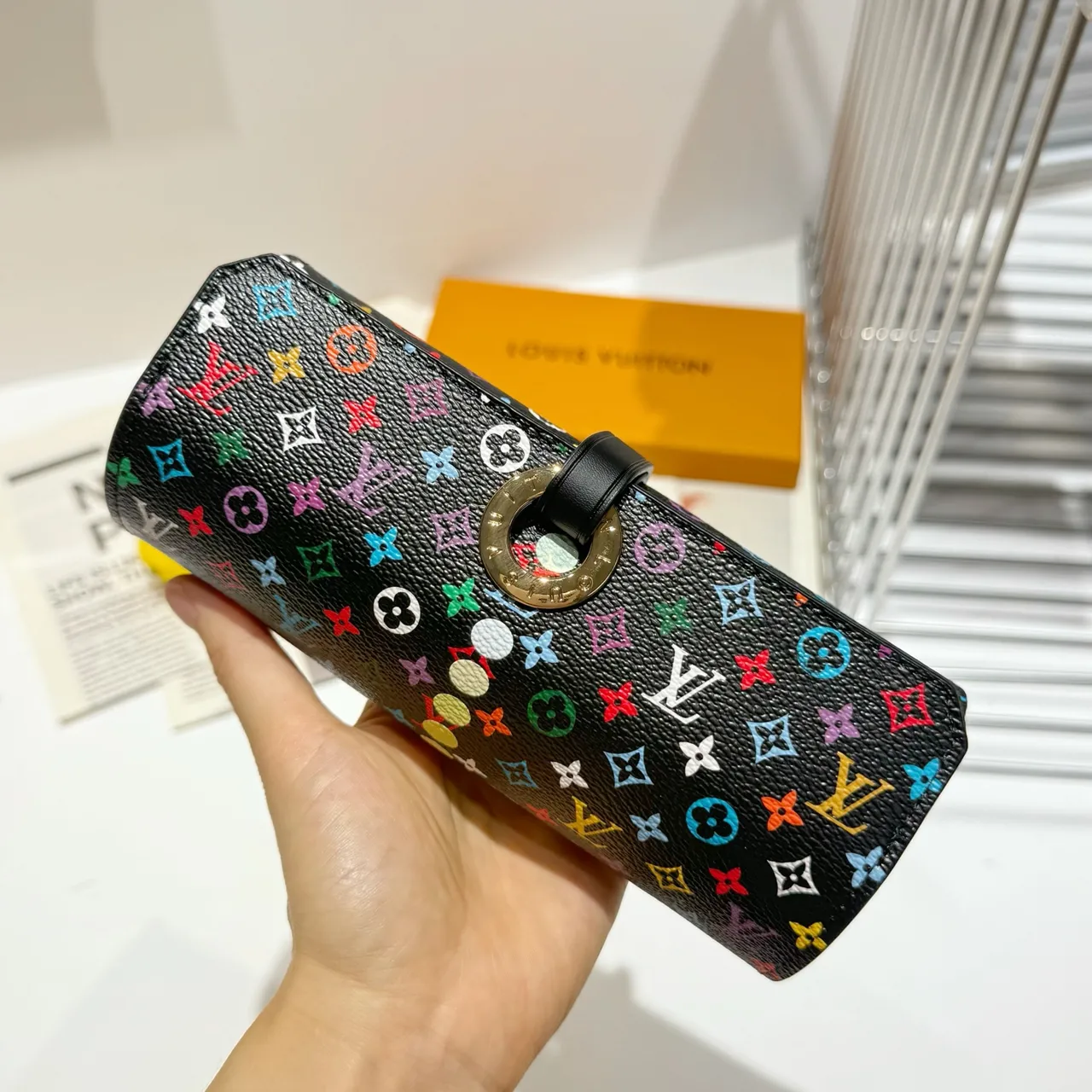 Louis Vuitton Black Multicolor Monogram Coated Canvas Handbag