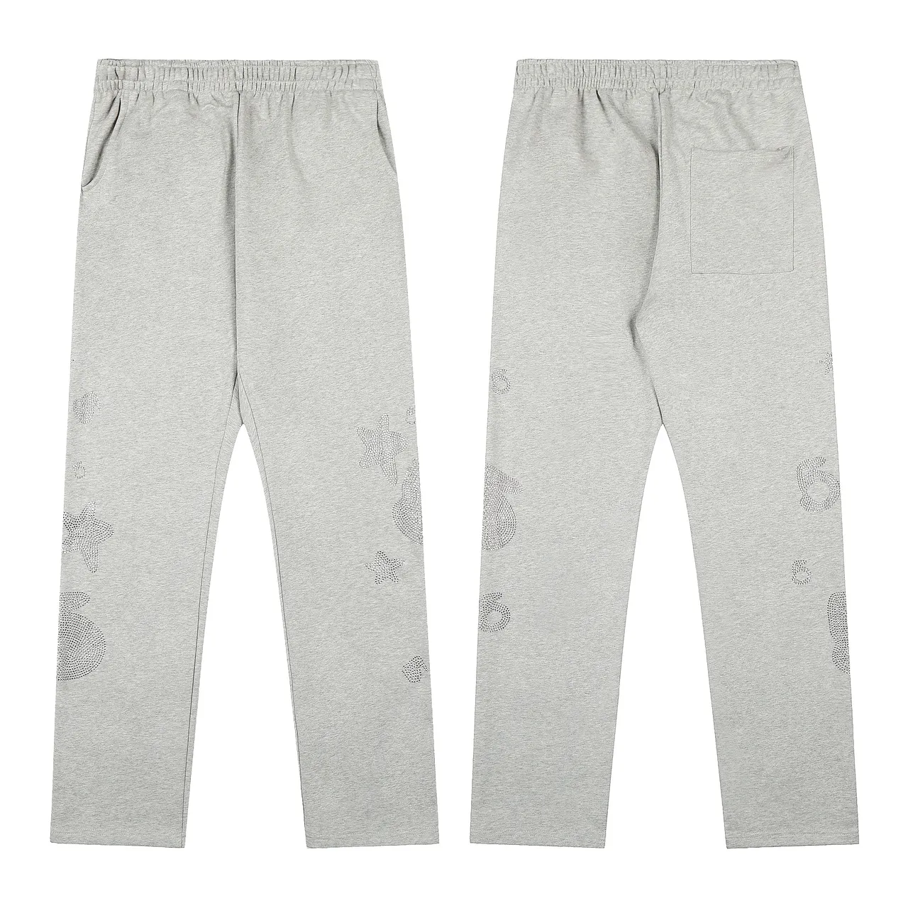 Heather Gray Rhinestone Star Embellished Tracksuit