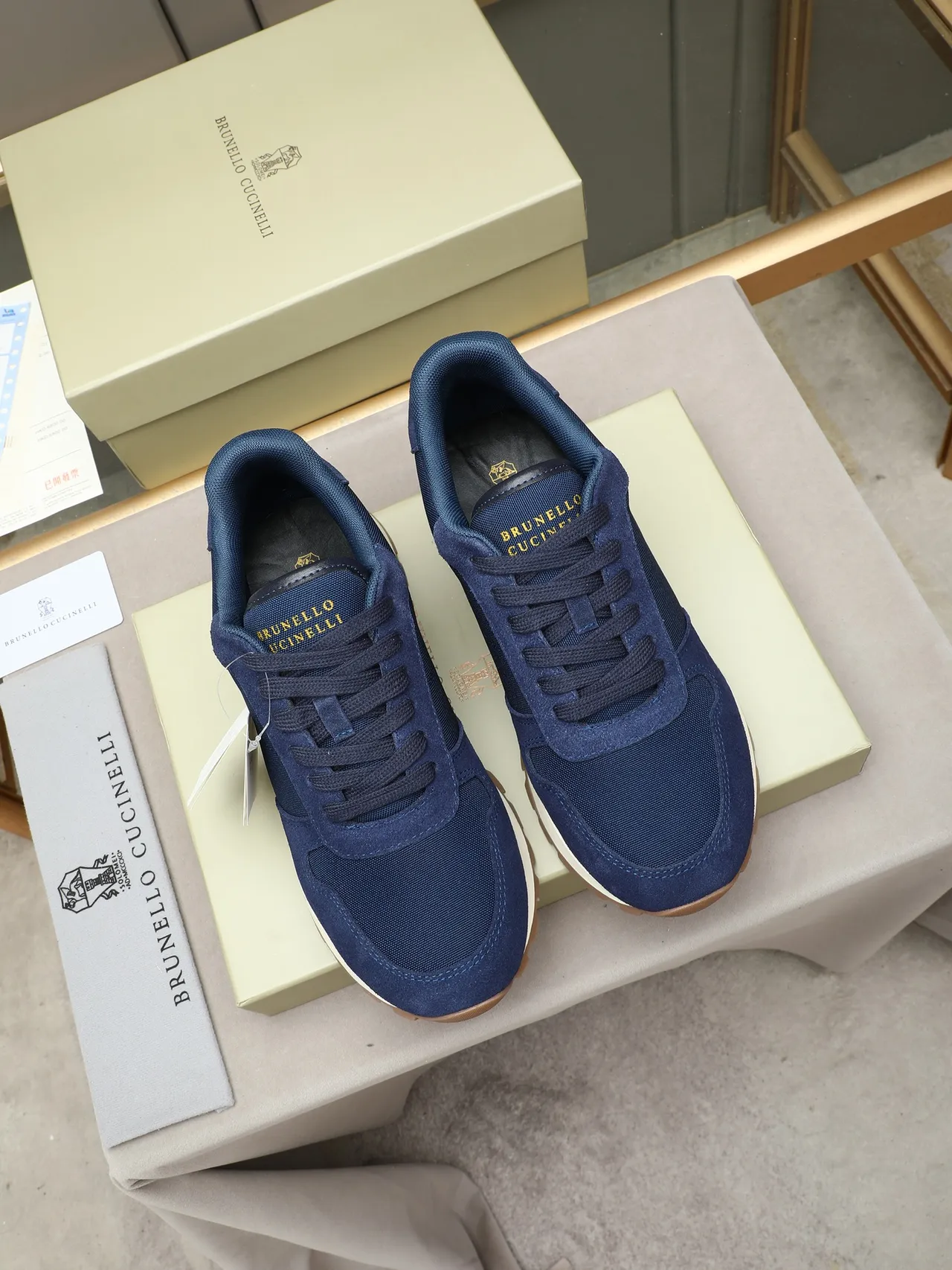 Navy Suede and Textile Lifestyle Sneaker