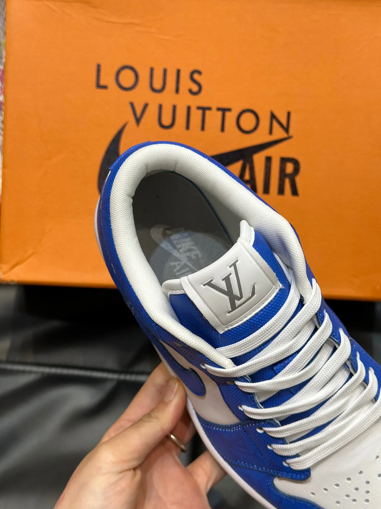 Nike Blue White Low-Top Canvas And Leather Upper Lifestyle Sneakers