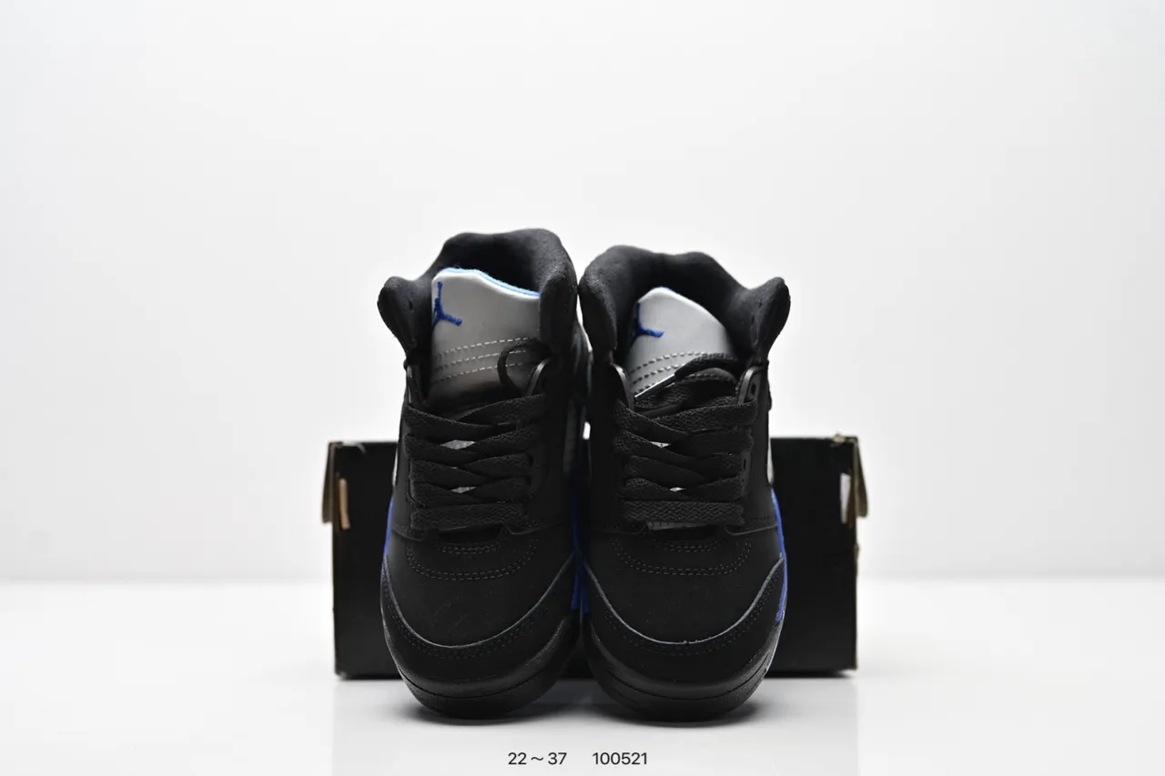 Air Jordan 5 Black Red '75' Kids Basketball Shoes