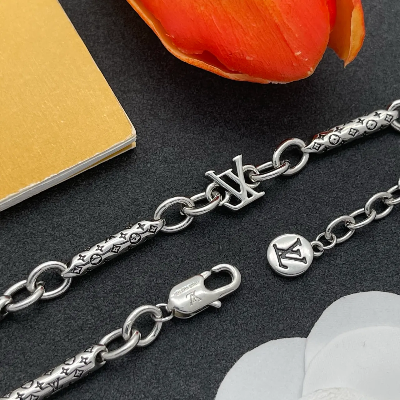 Louis Vuitton Monogram Chain Bracelet Silver Bracelet