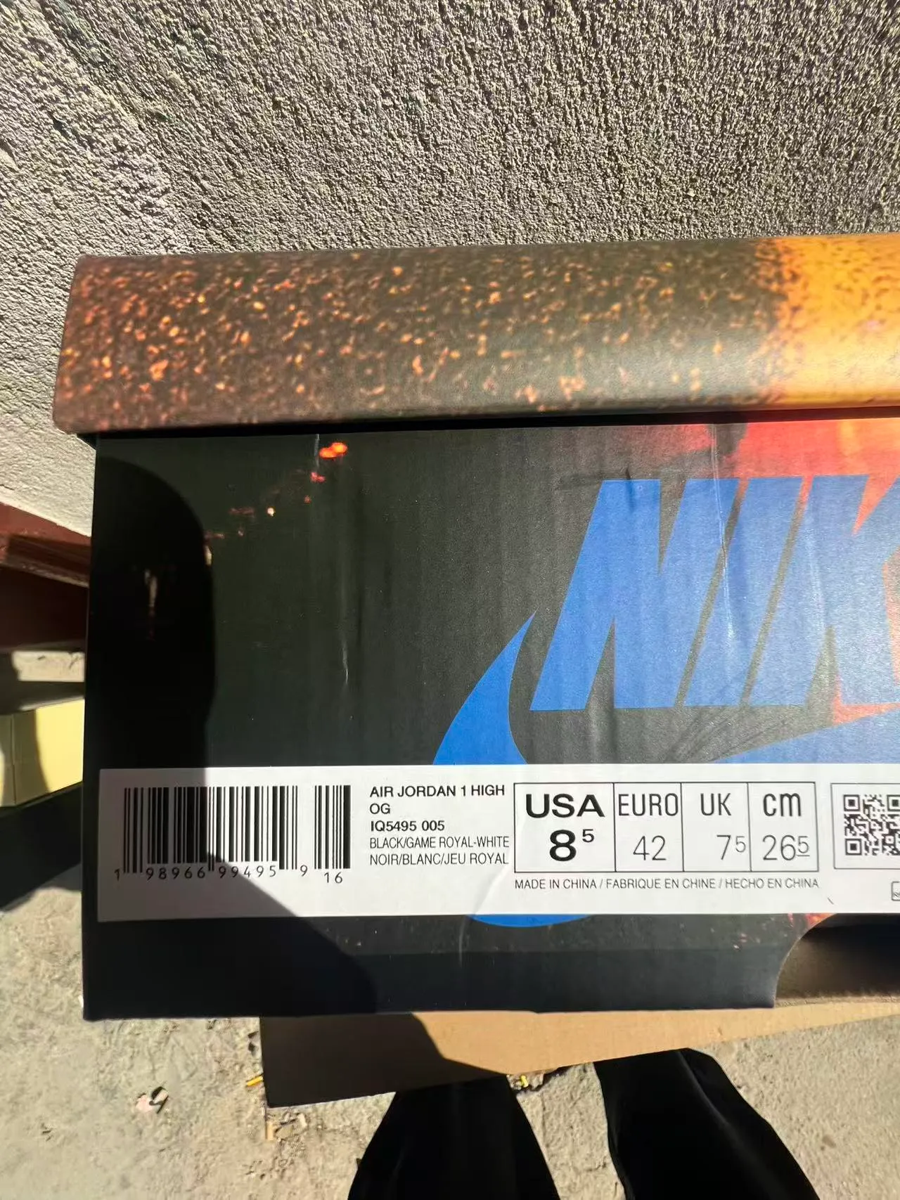 Air Jordan 1 Black Royal Blue Leather Basketball Shoes