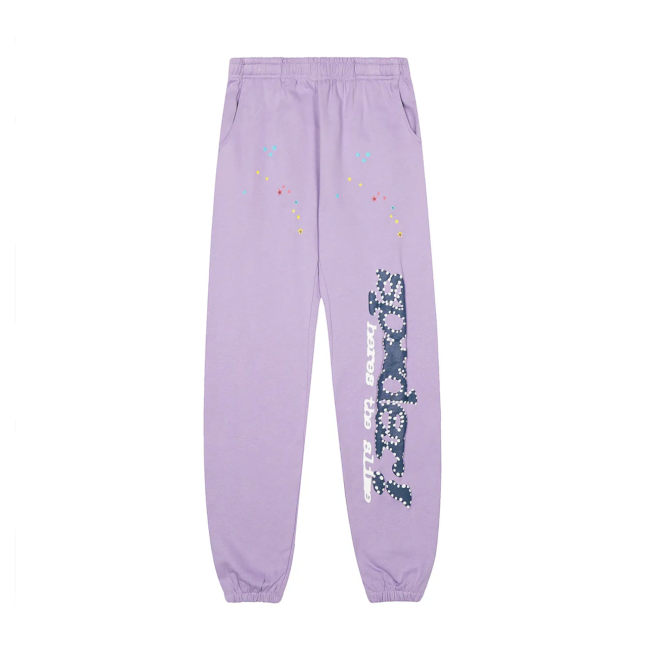 Sp5der Spider! Here's The Slime Blue Multicolor Oversized Fit Graphic-Print Tracksuit