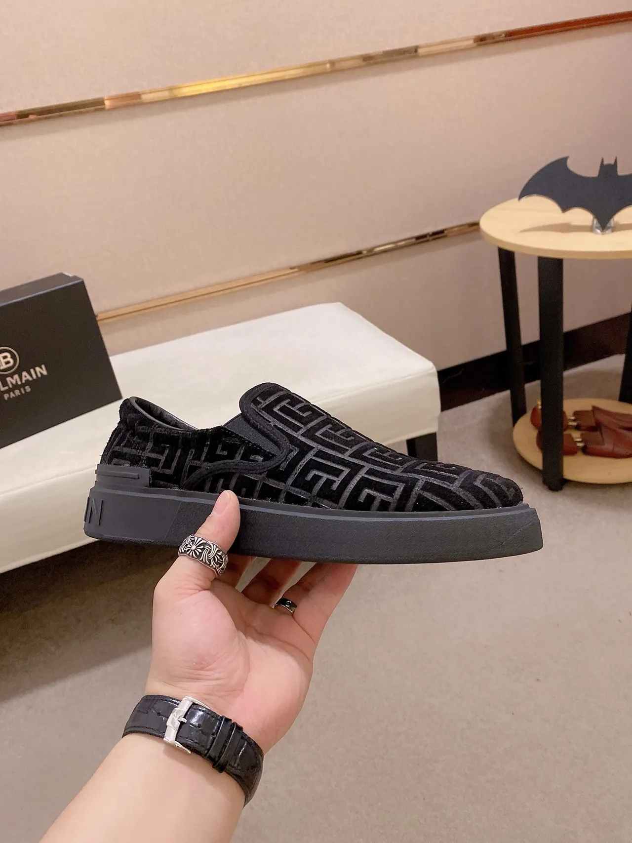 Balenciaga Speed Trainer Black Monogram Slip-On Lifestyle Sneakers