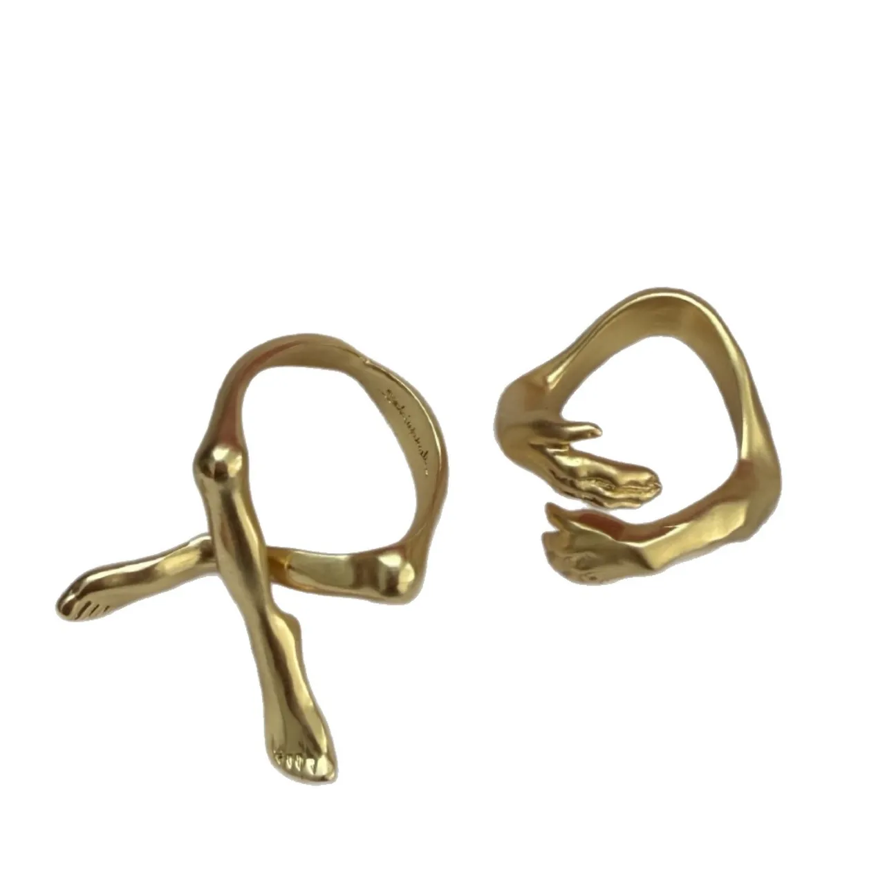 Gold-Tone Hand and Foot Sculptural Rings
